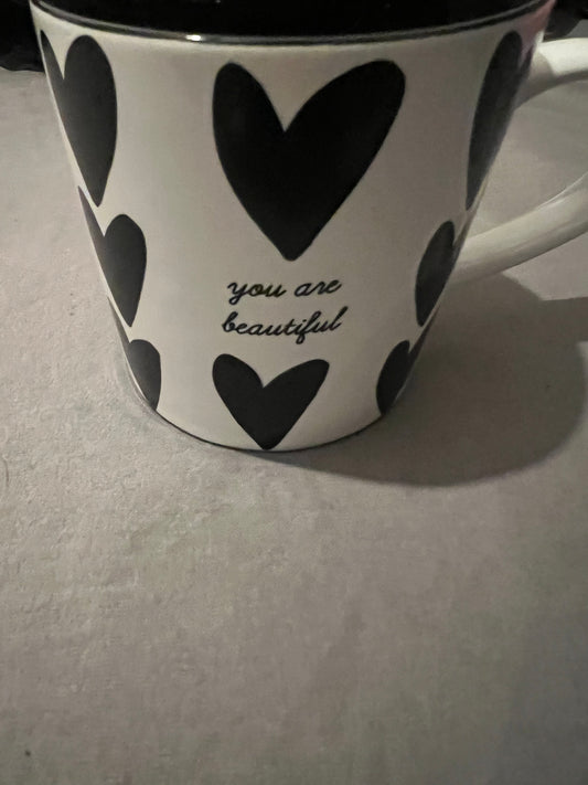 Women empowering Mug ☕️🖤♠️black heart (كوب)مغ قلوب